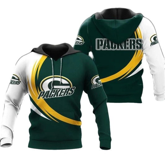 Green Bay Packers Curve Graphic Gift For Men Aop Hoodie - Moonbestprint