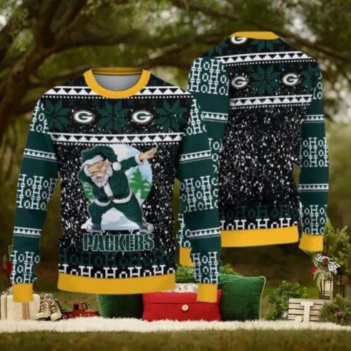 Green Bay Packers Dabbing Santa Ugly Christmas Sweater, NFL Chritsmas Sweater Moonbestprint
