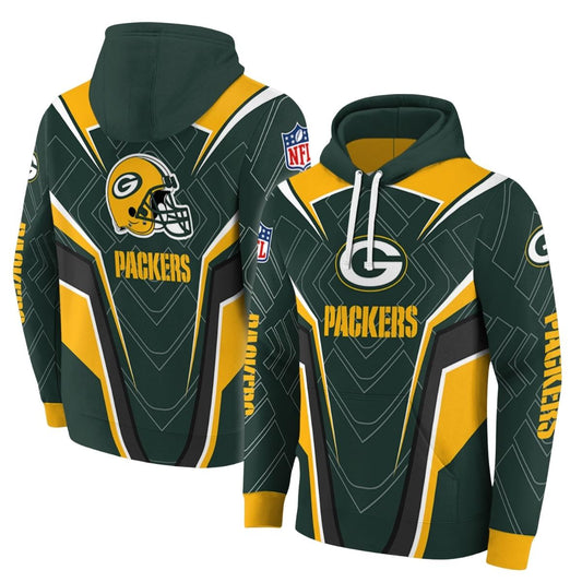 Green Bay Packers Energetic Vibes Navy Green Aop Hoodie - Moonbestprint