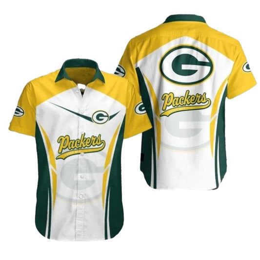 Green Bay Packers Field Day Yellow And Green Hawaiian Shirt - Moonbestprint