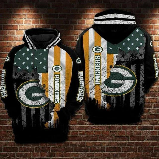 Green Bay Packers Flag New 3D Hoodie, NFL Hoodie Moonbestprint