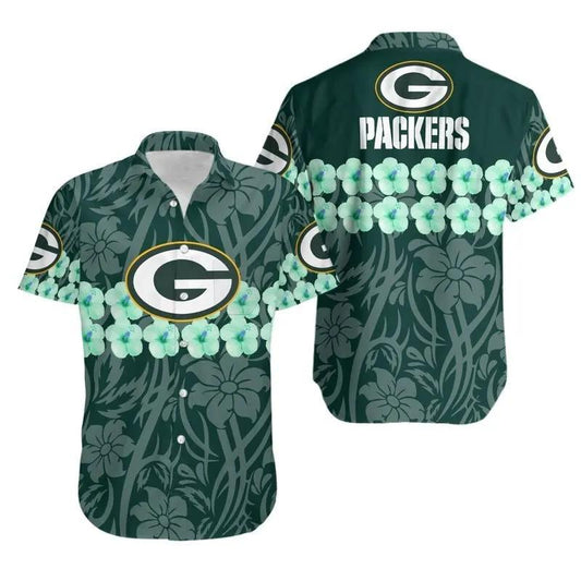 Green Bay Packers Flower And Hawaii Shirt Summer Collection, NFL Hawaiian Shirt Moonbestprint