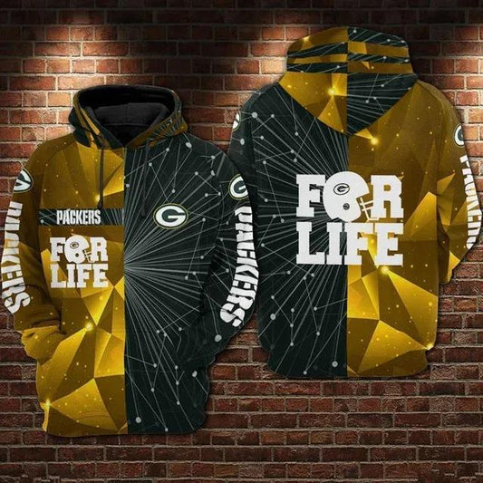 Green Bay Packers For Life 3D Hoodie, NFL Hoodie Moonbestprint