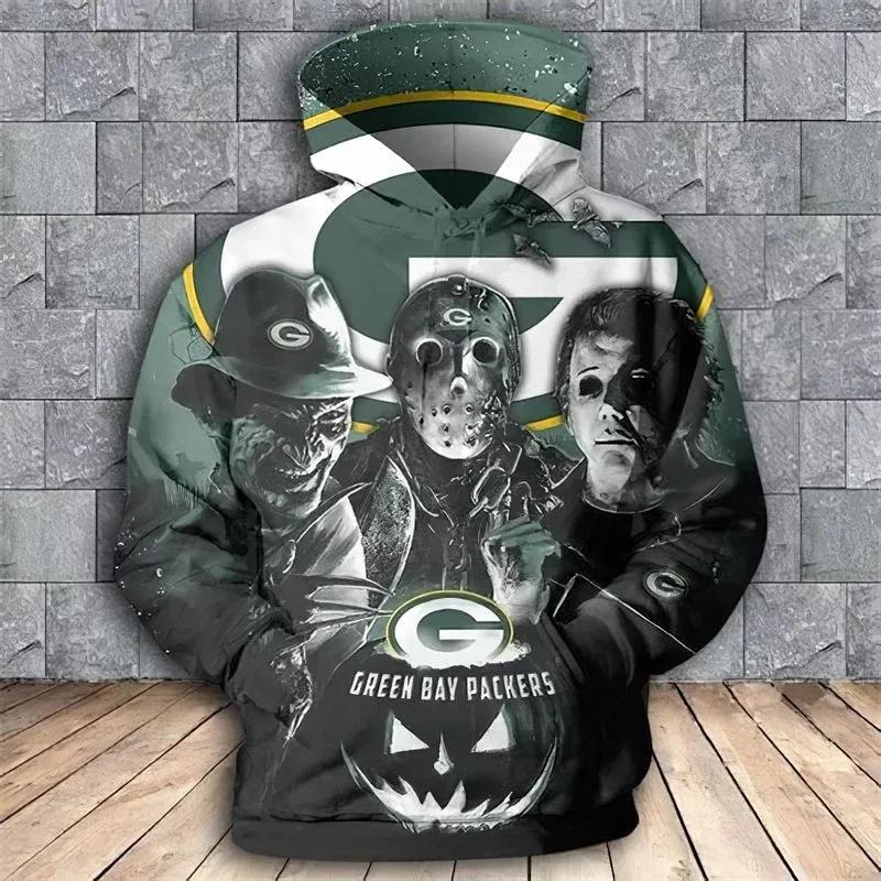 Green Bay Packers Freddy Jason Michael 3D Hoodie, NFL Hoodie Moonbestprint