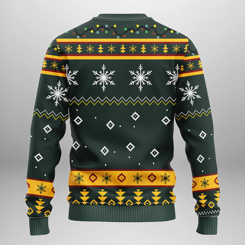 Green Bay Packers Funny Grinch Ugly Christmas Sweater, Grinch Xmas Sweater Moonbestprint