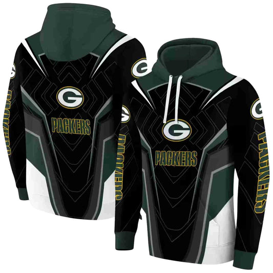 Green Bay Packers Futuristic Pattern Green Black Aop Hoodie - Moonbestprint