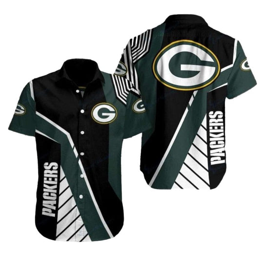 Green Bay Packers Game Day Stripes Hawaiian Shirt - Moonbestprint