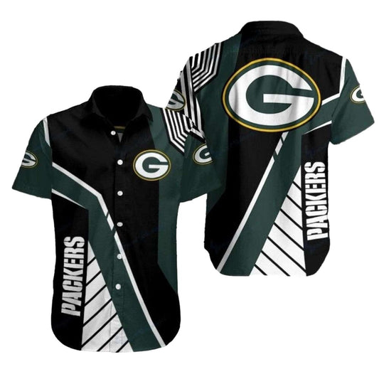 Green Bay Packers Game Day Stripes Hawaiian Shirt - Moonbestprint