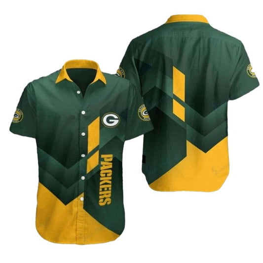Green Bay Packers Gridiron Glory Green And Gold Hawaiian Shirt - Moonbestprint