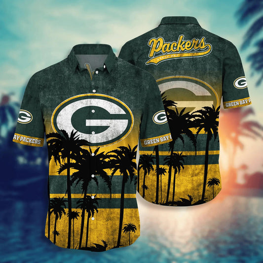 Green Bay Packers Hawaii Shirt Short Style Hot Trending Summer, NFL Hawaiian Shirt Moonbestprint