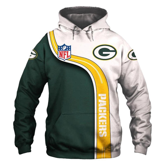 Green Bay Packers Logo Lovely Green White And Yellow Aop Hoodie - Moonbestprint