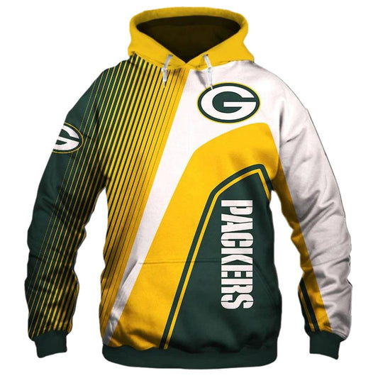 Green Bay Packers Lovely Line White Green And Yellow Aop Hoodie - Moonbestprint