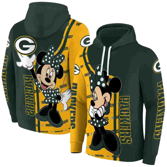 Green Bay Packers Minnie Mouse Green Aop Hoodie - Moonbestprint