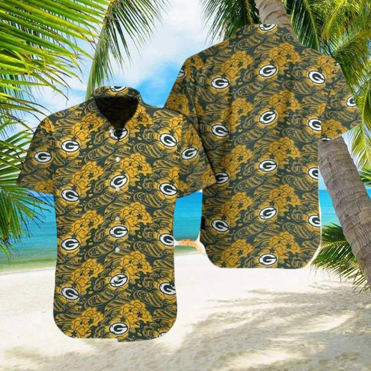 Green Bay Packers NFL Great Waves Of Japanese Hawaiian Shirt, NFL Hawaiian Shirt Moonbestprint