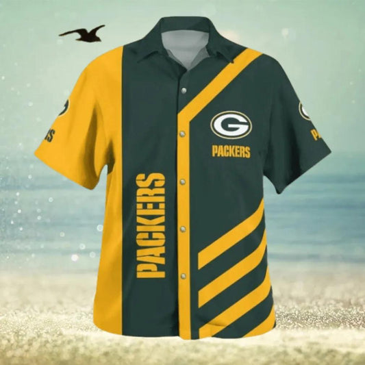Green Bay Packers NFL Line 3D Hawaiian Shirt, NFL Hawaiian Shirt Moonbestprint