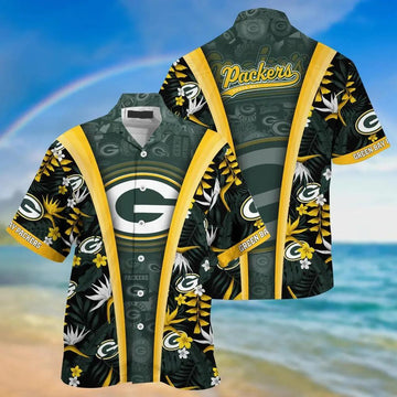 Green Bay Packers Nfl Beach Summer Hawaiian Sas Gifts For Sports Football Fans, NFL Hawaiian Shirt Moonbestprint