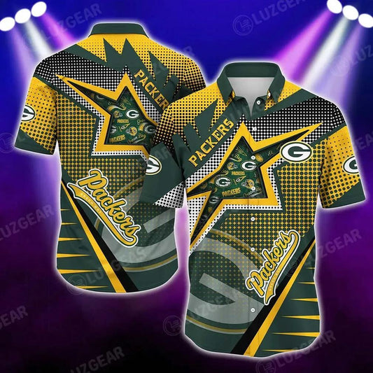 Green Bay Packers Nfl Football Beach Shirt For This Summer Graphic Print Hawaiian Shirt Big Fans, NFL Hawaiian Shirt Moonbestprint