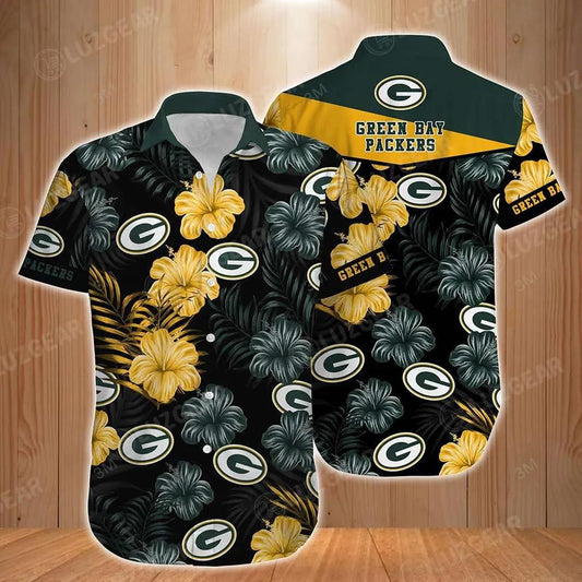 Green Bay Packers Nfl Football Hawaiian Shirt Short Summer With Flower Graphic Hawaii, NFL Hawaiian Shirt Moonbestprint