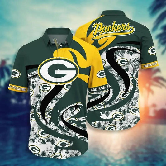 Green Bay Packers Nfl Hawaii Shirt Tropical Pattern Graphic This Summer Gift For Fan Nfl, NFL Hawaiian Shirt Moonbestprint