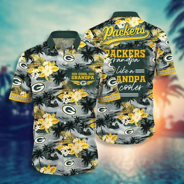Green Bay Packers Nfl Hawaiian Sas For Grandparent New Trending Beach Shirt, NFL Hawaiian Shirt Moonbestprint