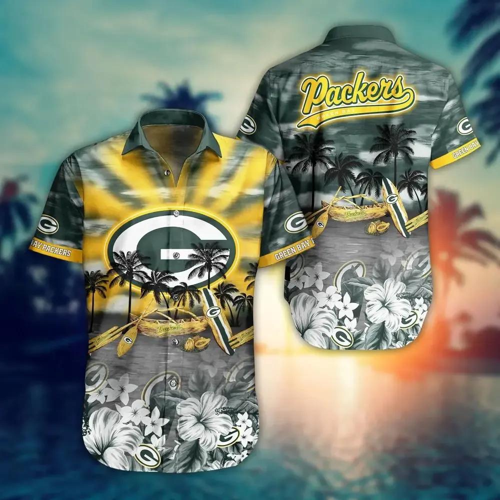 Green Bay Packers Nfl Hawaiian Sas Tropical Pattern New Hot Trend Summer For Nfl Football Fans, NFL Hawaiian Shirt Moonbestprint