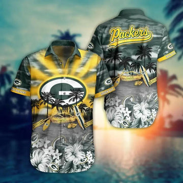 Green Bay Packers Nfl Hawaiian Sas Tropical Pattern New Hot Trend Summer For Nfl Football Fans, NFL Hawaiian Shirt Moonbestprint