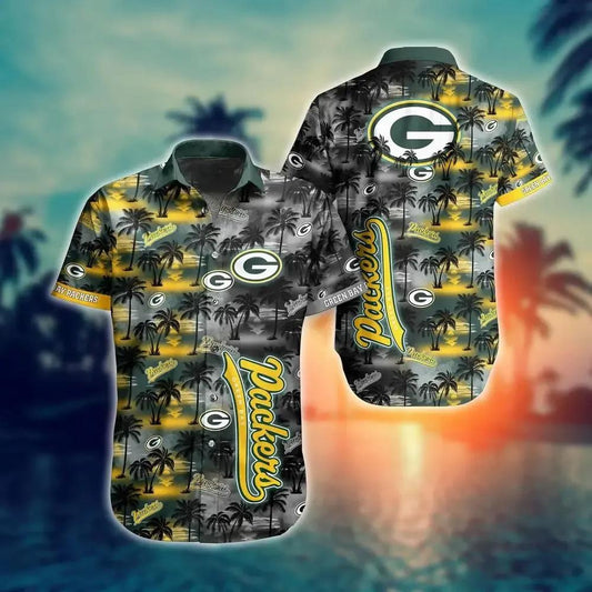 Green Bay Packers Nfl Hawaiian Shirt And Shirt Tropical Pattern New Hot Trend Summer For Football Nfl Fans, NFL Hawaiian Shirt Moonbestprint
