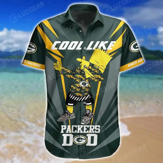 Green Bay Packers Nfl Hawaiian Shirt Bart Simpson Hot Trends Summer Perfect Gift For Fans Nfl, NFL Hawaiian Shirt Moonbestprint