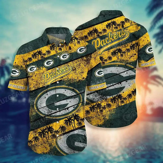Green Bay Packers Nfl Hawaiian Shirt Graphic Tropical Pattern Short Sleeve New Hot Trend Summer For Best Fans, NFL Hawaiian Shirt Moonbestprint