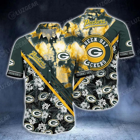 Green Bay Packers Nfl Hawaiian Shirt Graphic Tropical Patterns New Trend Summer For Nfl Football Fans, NFL Hawaiian Shirt Moonbestprint