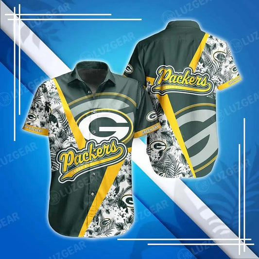 Green Bay Packers Nfl Hawaiian Shirt Short Style Hot Trending Summer For Awesome Fans, NFL Hawaiian Shirt Moonbestprint