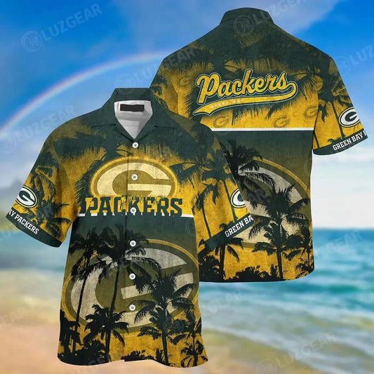 Green Bay Packers Nfl Hawaiian Shirt Short Style Tropical Patterns Hot Trending Summer For Awesome Fans, NFL Hawaiian Shirt Moonbestprint