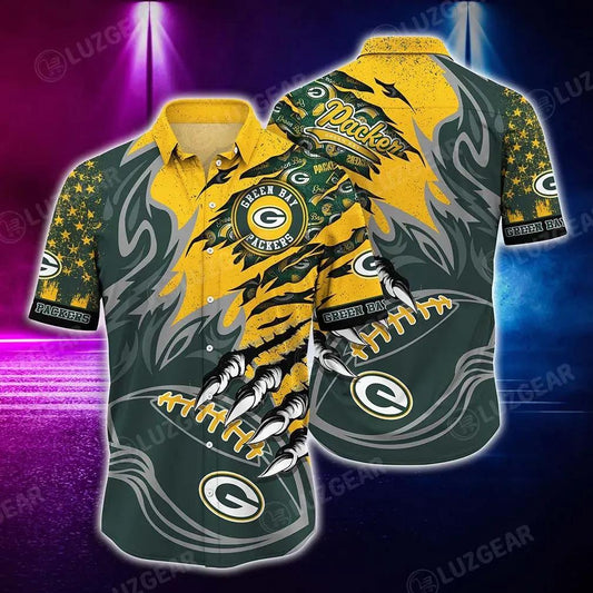 Green Bay Packers Nfl Hawaiian Shirt Style Vintage Summer Beach Shirt Best Gift For Fans, NFL Hawaiian Shirt Moonbestprint