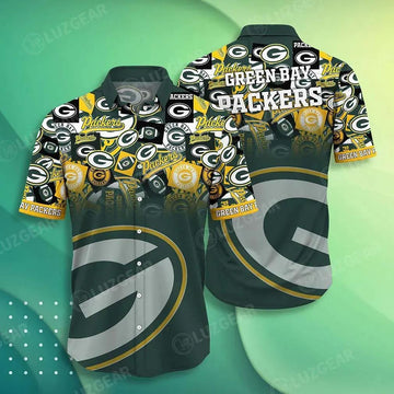 Green Bay Packers Nfl Hawaiian Shirt Trends Summer Short Sleeve Button Down Shirt For Sports Fans, NFL Hawaiian Shirt Moonbestprint
