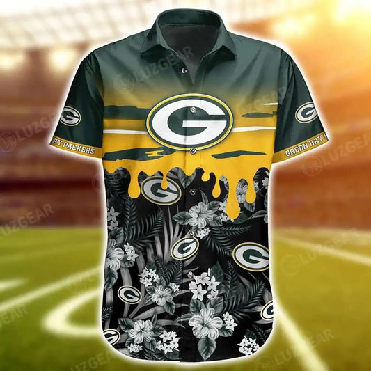 Green Bay Packers Nfl Hawaiian Shirt Tropical Pattern Beach Shirt New Trends Gift For Best Fan, NFL Hawaiian Shirt Moonbestprint