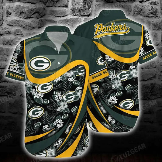 Green Bay Packers Nfl Hawaiian Shirt Tropical Pattern Beach Shirt New Trends Gift For Sports Fans, NFL Hawaiian Shirt Moonbestprint