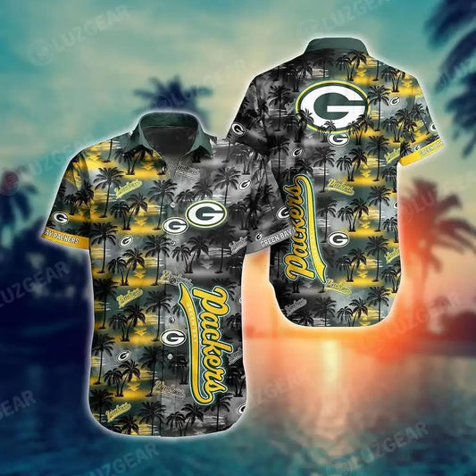 Green Bay Packers Nfl Hawaiian Shirt Tropical Pattern New Hot Trend Summer For Football Nfl Fans, NFL Hawaiian Shirt Moonbestprint