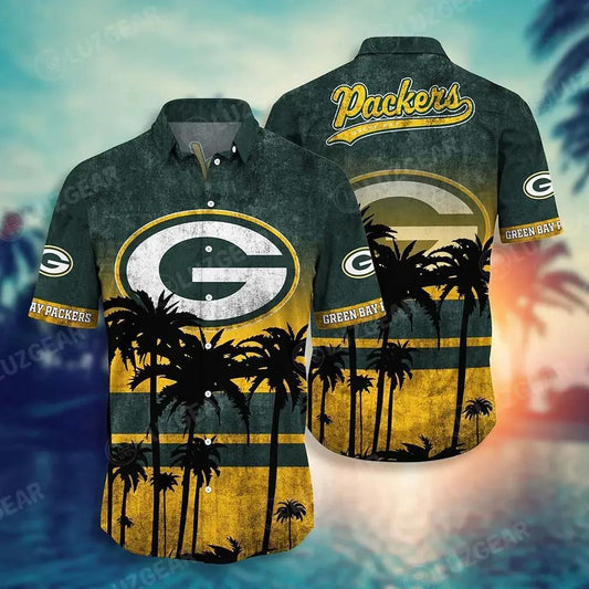 Green Bay Packers Nfl Hawaiian Shirt Tropical Patterns Graphic New Collection Summer Gift For Fan Nfl, NFL Hawaiian Shirt Moonbestprint