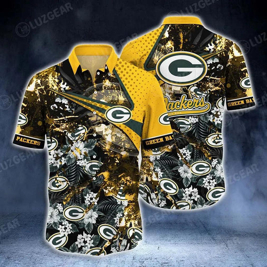 Green Bay Packers Nfl Hawaiian Shirt Tropical Patterns New Hot Trend Summer For Sports Fans Nfl, NFL Hawaiian Shirt Moonbestprint