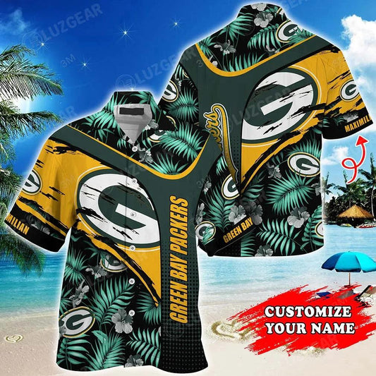 Green Bay Packers Nfl Personalized Hawaiian Shirt Floral Graphic Tropical Patterns Trends Summer Gift For Nfl Football Fans, NFL Hawaiian Shirt Moonbestprint