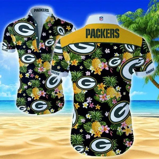 Green Bay Packers Nfl Short Sleeve Hawaiian Shirt Beach All Over Print, NFL Hawaiian Shirt Moonbestprint