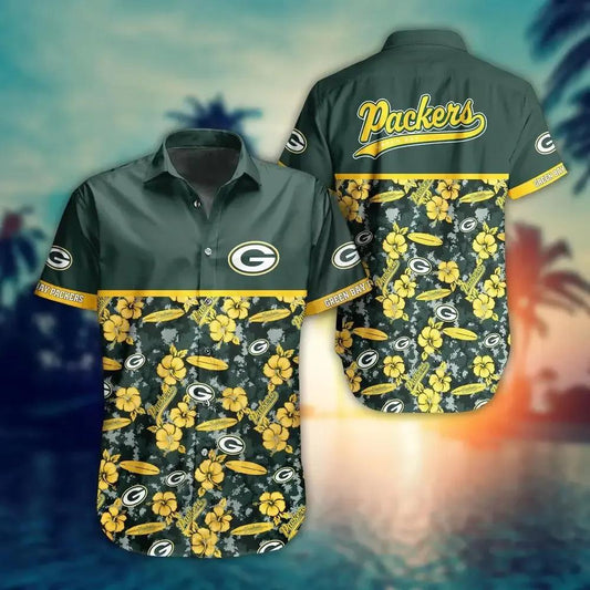 Green Bay Packers Nfl Style Trending Summer Hawaiian Shirt, NFL Hawaiian Shirt Moonbestprint