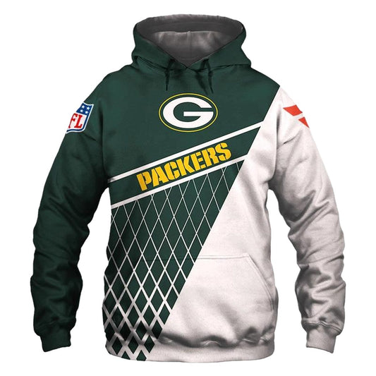 Green Bay Packers Nice Logo Green And White Aop Hoodie - Moonbestprint