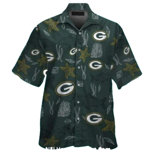 Green Bay Packers Ocean Theme Starfish Hawaiian Shirt - Moonbestprint