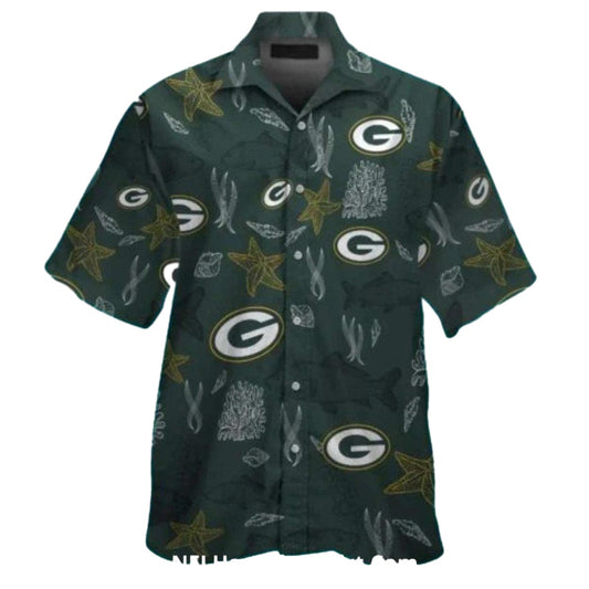 Green Bay Packers Ocean Theme Starfish Hawaiian Shirt - Moonbestprint