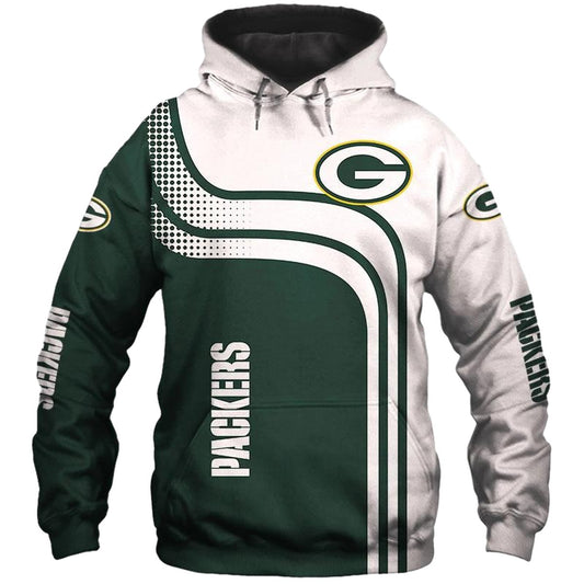 Green Bay Packers One Way White And Green Aop Hoodie - Moonbestprint