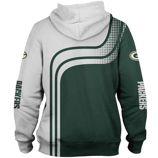 Green Bay Packers One Way White And Green Aop Hoodie - Moonbestprint