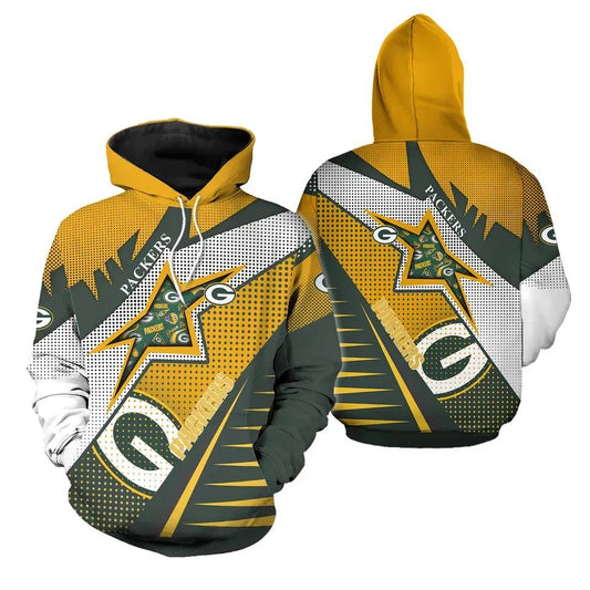 Green Bay Packers Star 3D Hoodie, NFL Hoodie Moonbestprint
