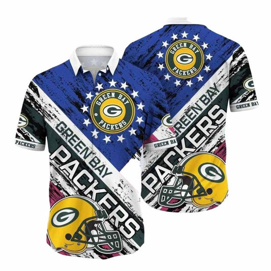 Green Bay Packers Starlit Field Vintage Hawaiian Shirt - Moonbestprint