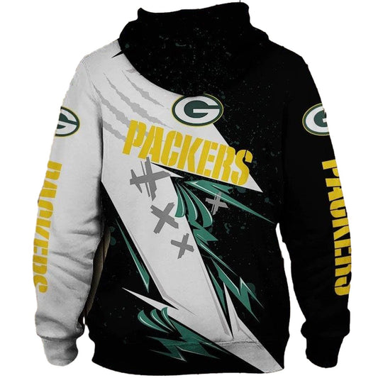 Green Bay Packers Thunder Graphic Gift For Men Aop Hoodie - Moonbestprint